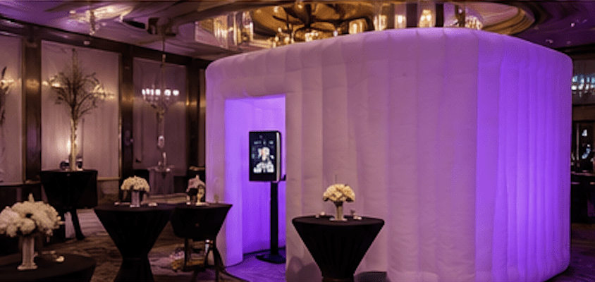 LED photo booth enclosure