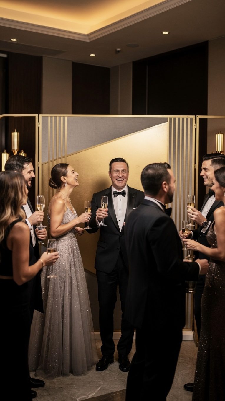 Guests using NJ Click photo booth at a New Jersey event