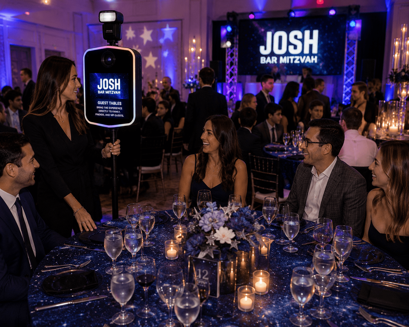 Roaming booth at guest tables
