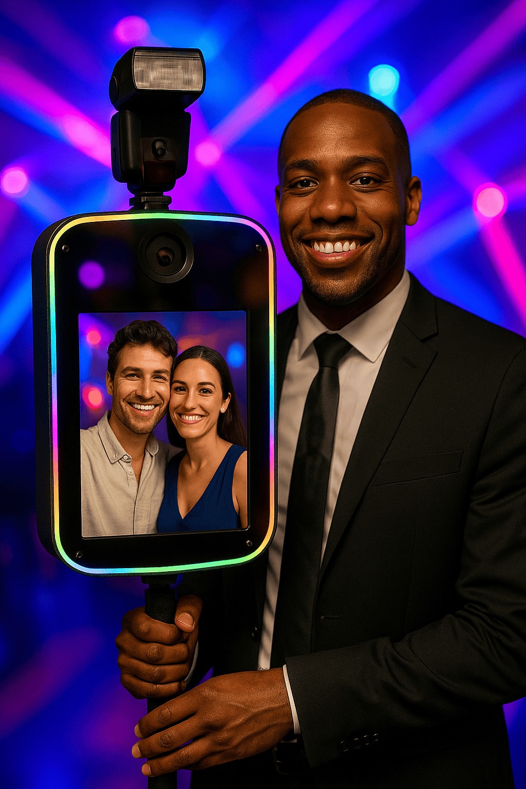 NJ Click roaming photo booth attendant capturing guests