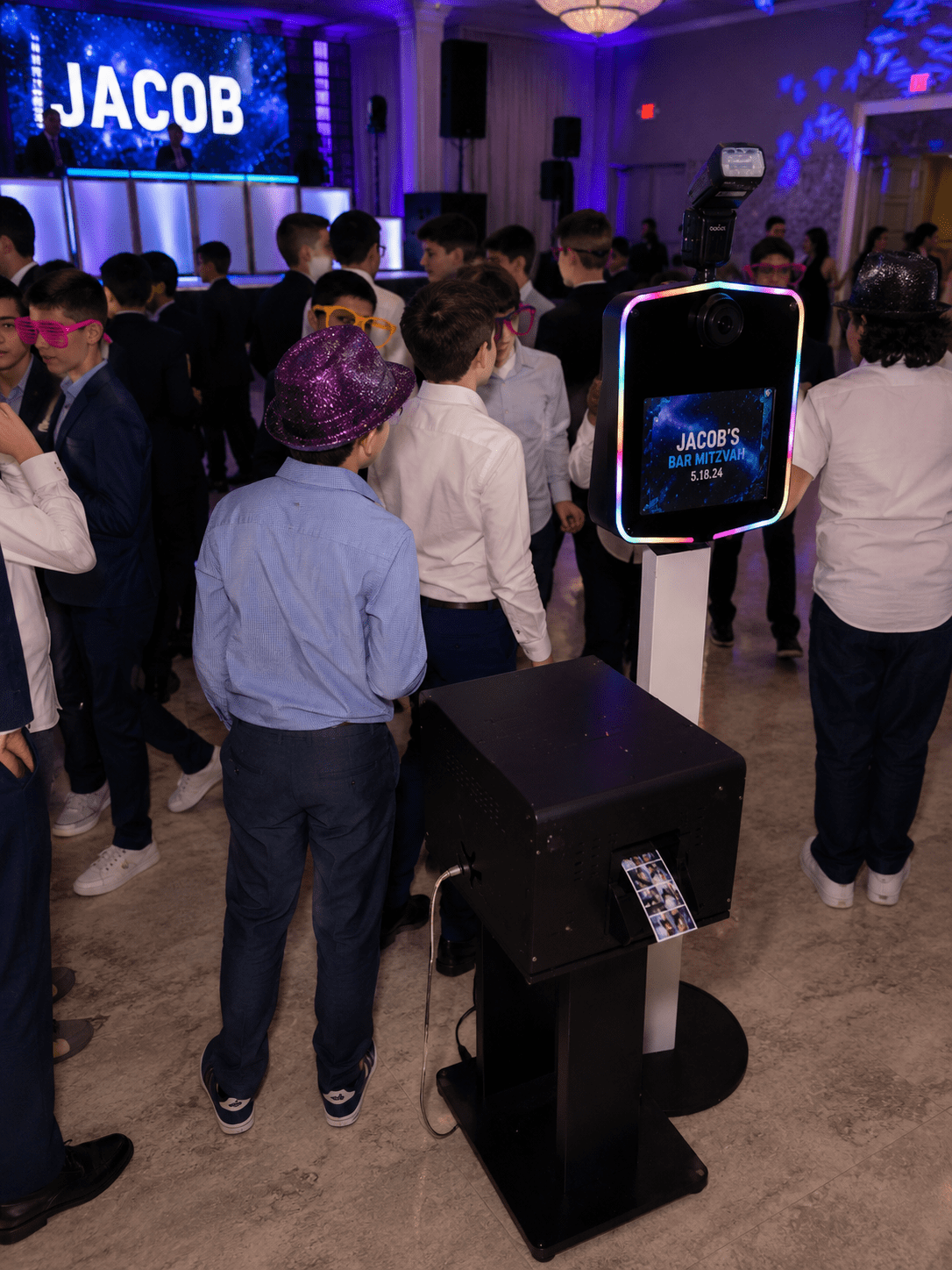 NJ Click print photo booth station at a live event
